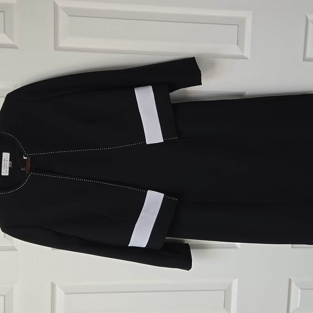 Tahari Black Blazer with White Trim